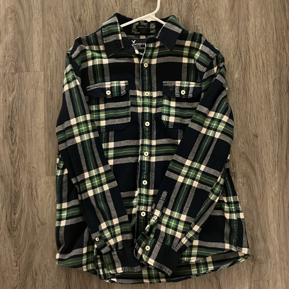 American Eagle Button Up Plaid Shirt